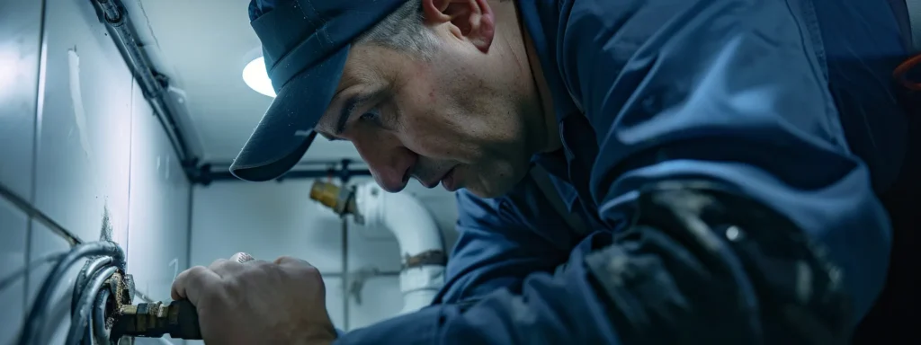 a professional plumber carefully examining a clean, well-lit drain pipe interior, identifying and accurately diagnosing plumbing issues.