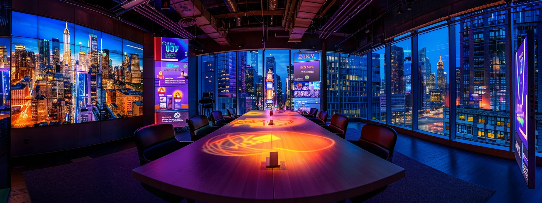 a polished urban office setting features a sleek conference table, with vibrant visuals of customer testimonials displayed on digital screens, highlighting the effectiveness and reliability of 24-hour drain unblocking services in a bustling cityscape.